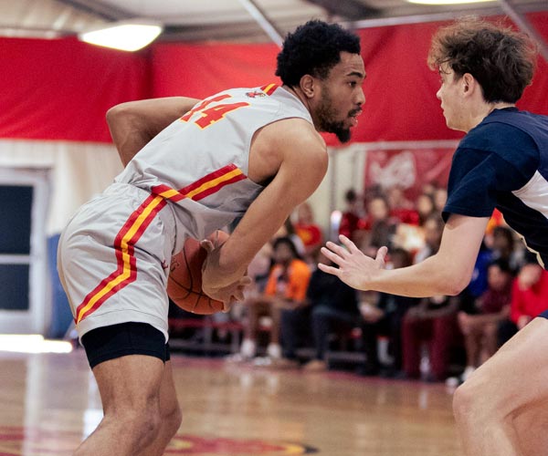 Arizona Christian player being blocked